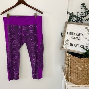 Athleta Purple Cropped Leggings Sz XL